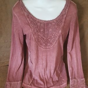 mauve blouse by Black swan.